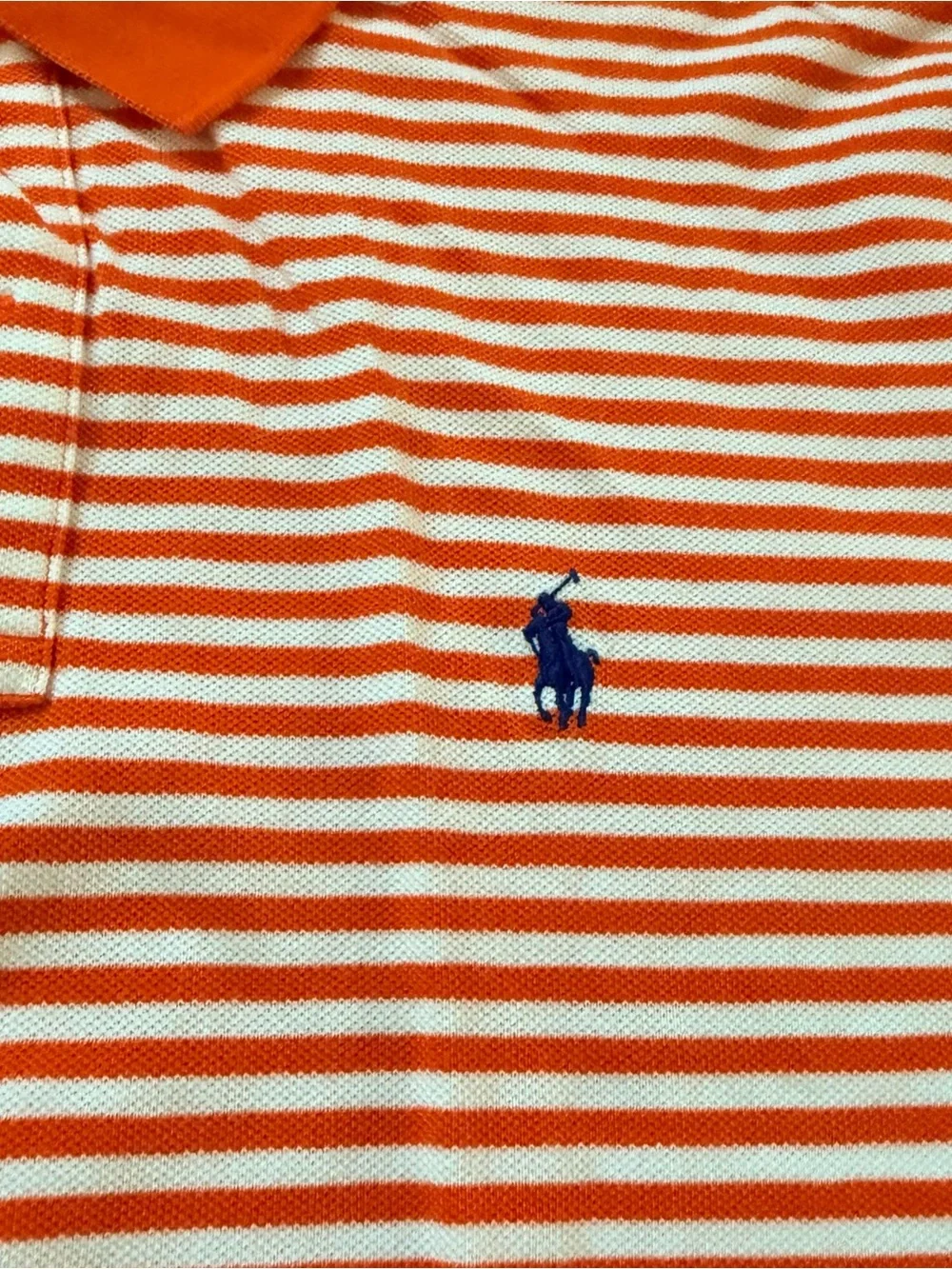 Polo by Ralph Lauren Orange and White Striped Polo Shirt